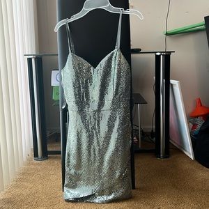 Metallic Green Homecoming Dress